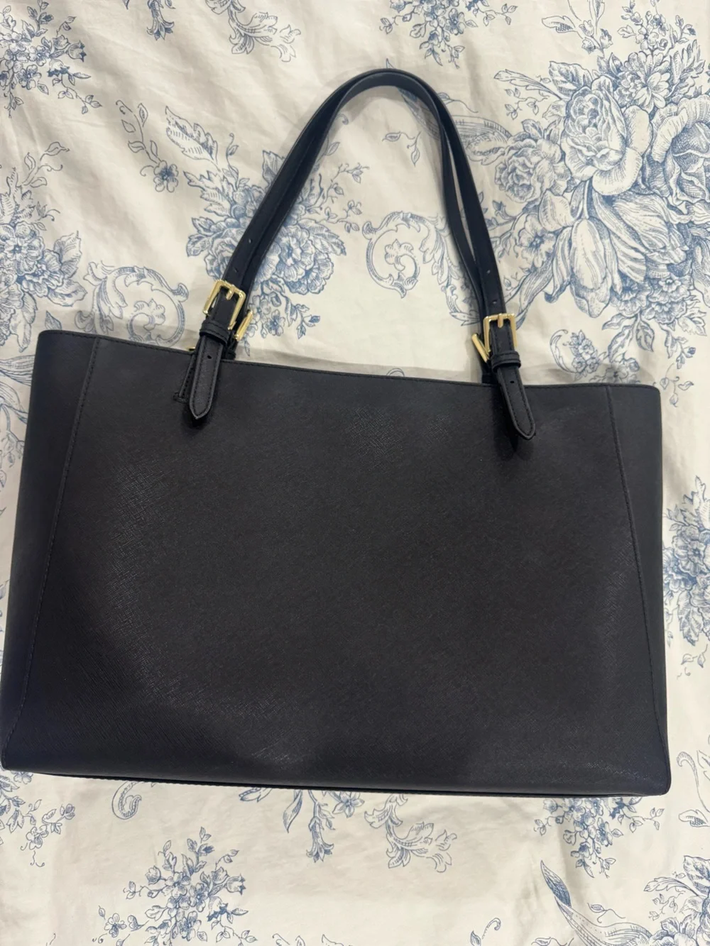 Tory Burch Black Leather Satchel Laptop Bag – Gold Hardware, Zip Computer Comp